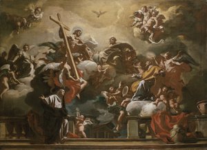 Visjon om treenigheten med SS. Philip Neri og Francesca Romana, 1700-tallet